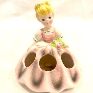 Lego Japan Girl Figurine Pink Dress Bouquet Lipstick Holder 3 Slots